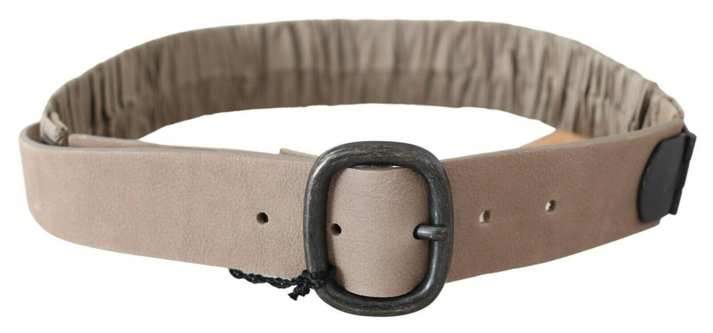 Brauner Gürtel aus massivem Leder mit Metallschnalle
