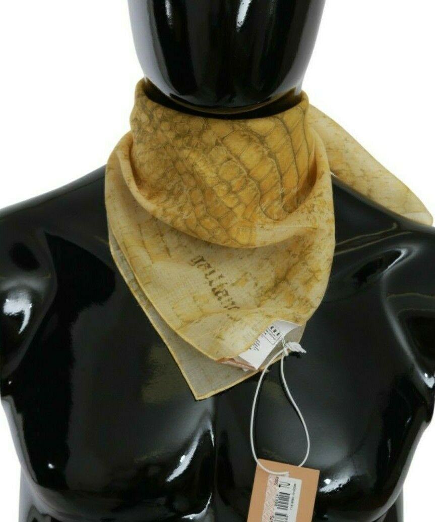 Gelbes Bandana 100% Baumwolle Gemusterter Foulard-Schal