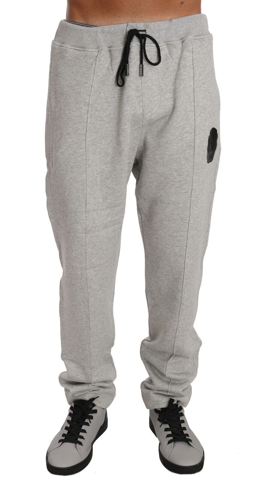 Graues Baumwollpullover-Hosen-Set Trainingsanzug