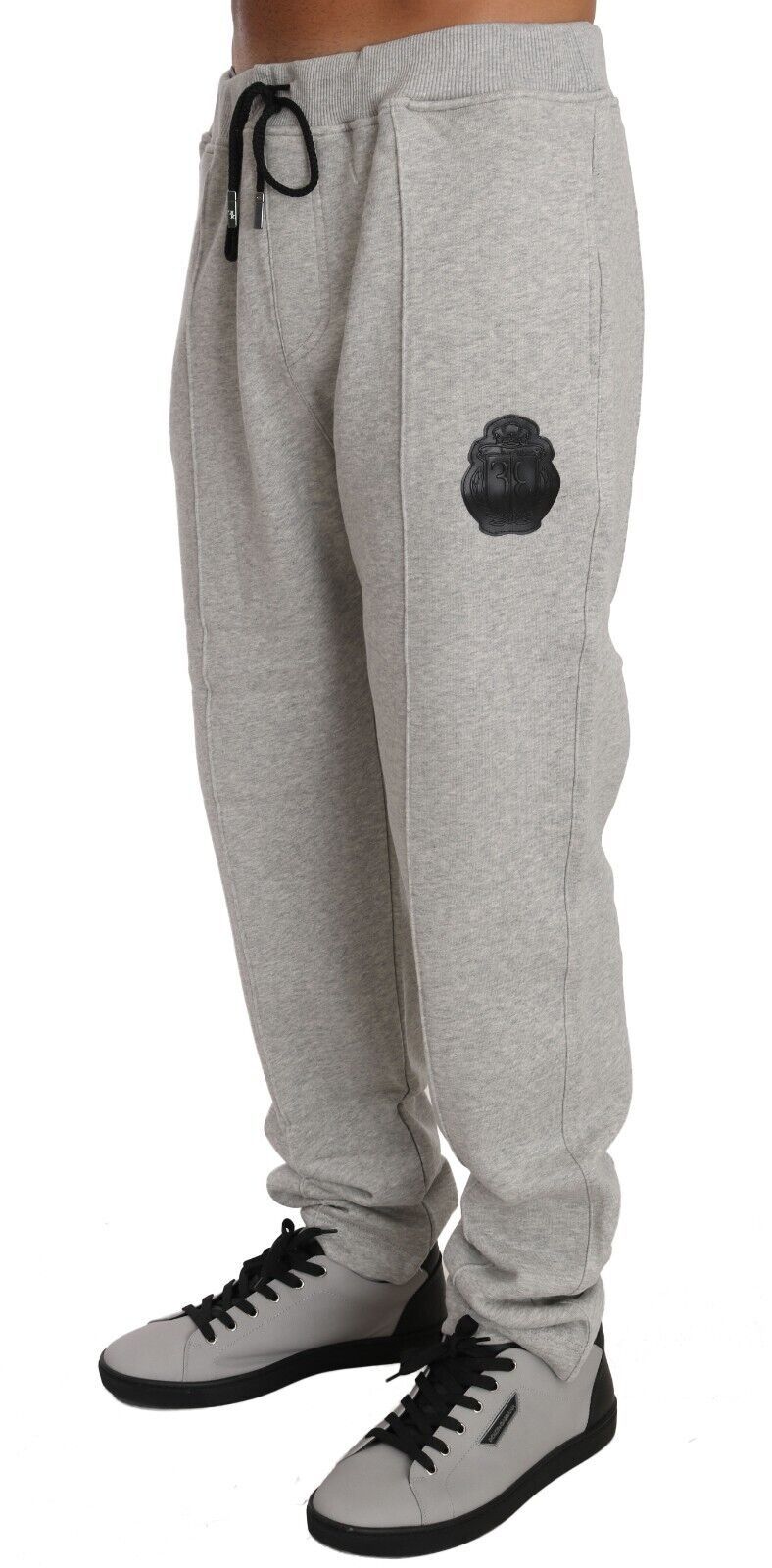Graues Baumwollpullover-Hosen-Set Trainingsanzug
