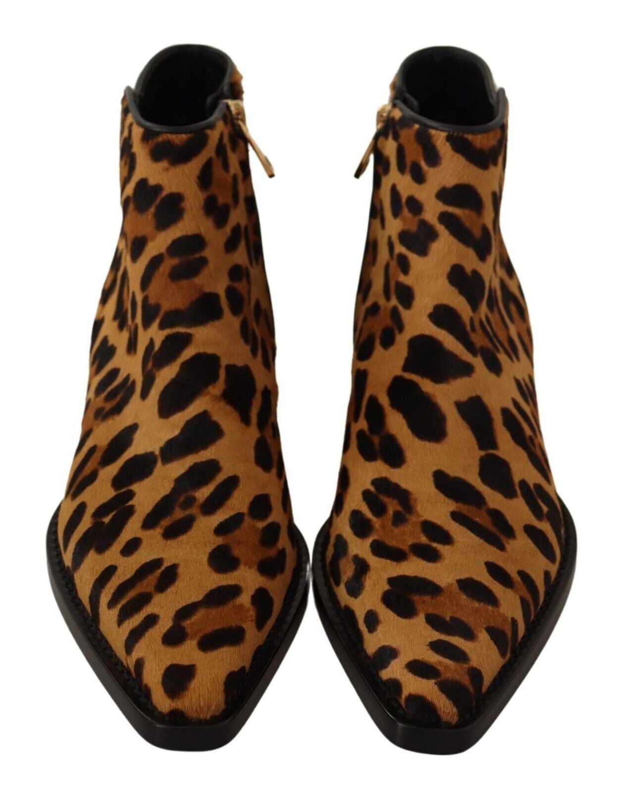 Braun Schwarz Leopard Leder Cowboy Stiefel Schuhe