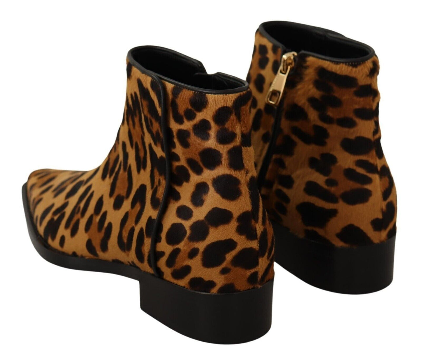 Braun Schwarz Leopard Leder Cowboy Stiefel Schuhe