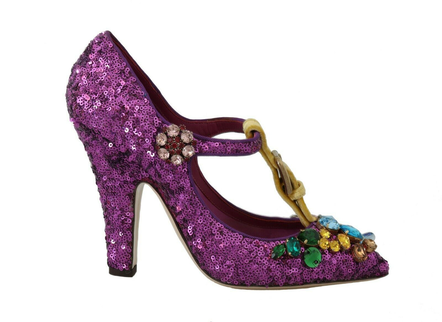 Lila Pailletten Leder Kristall Sandale Schuhe