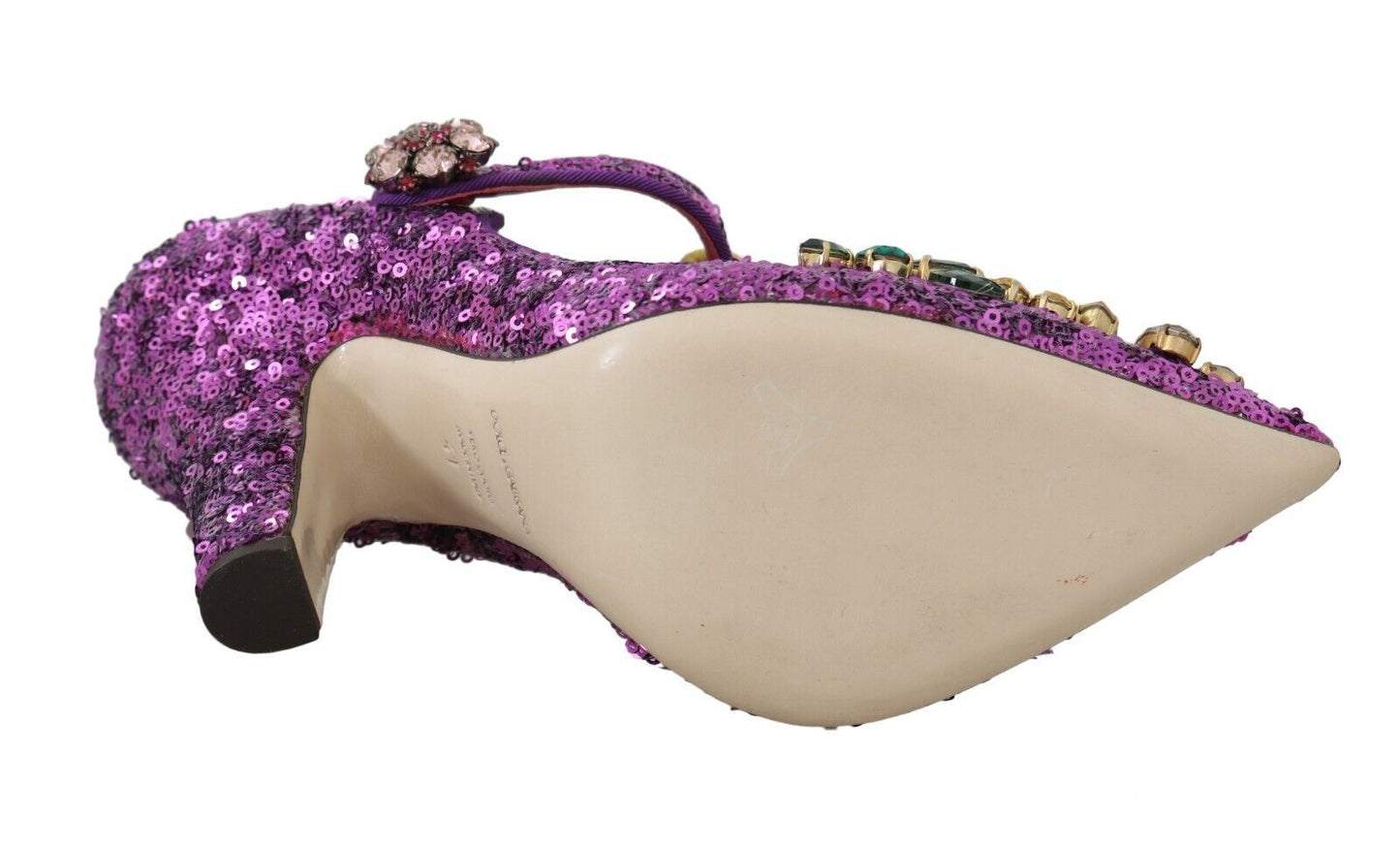 Lila Pailletten Leder Kristall Sandale Schuhe