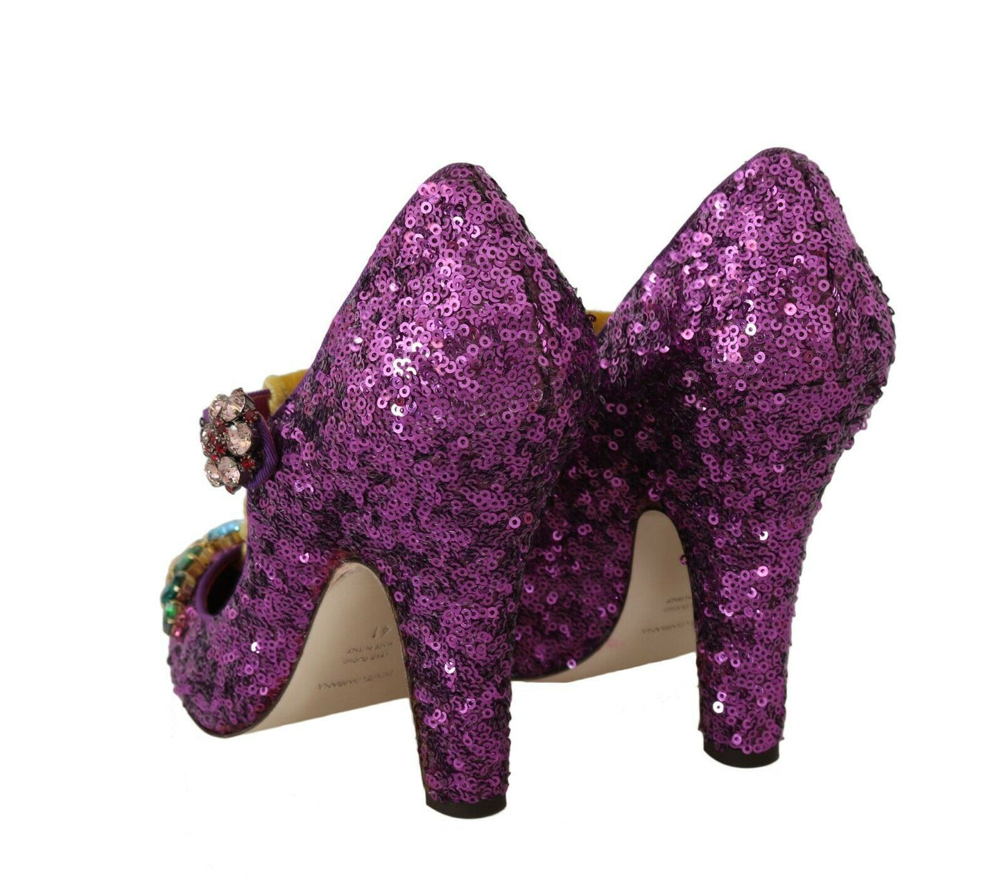 Lila Pailletten Leder Kristall Sandale Schuhe