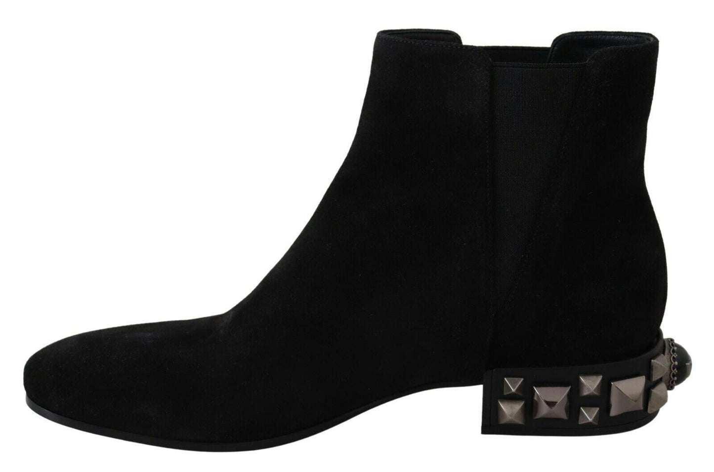 Schwarz Wildleder verschönert Nieten Stiefel Schuhe