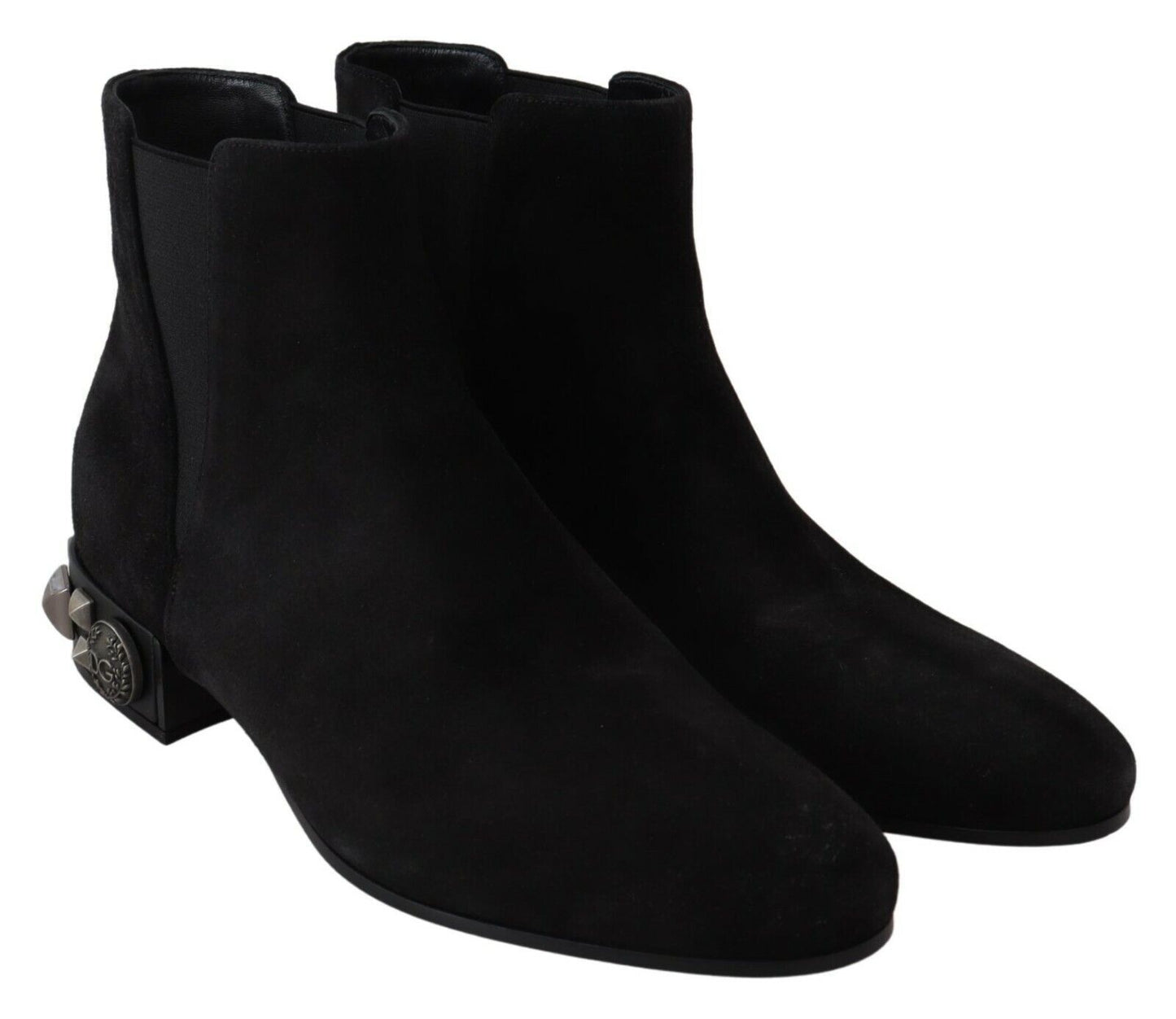 Schwarz Wildleder verschönert Nieten Stiefel Schuhe