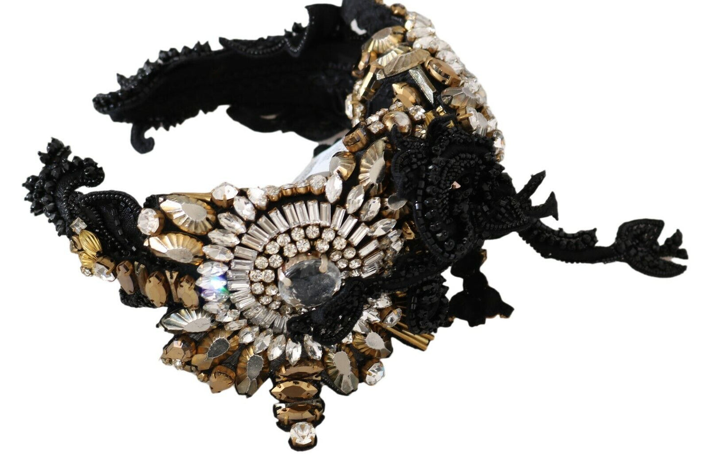 Weißgoldenes kristallbesetztes Diadem-Stirnband