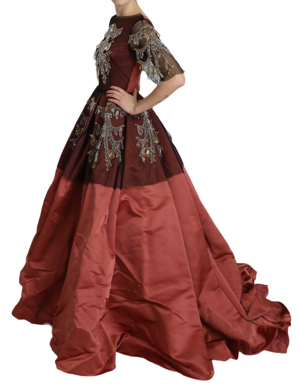 Kristall-Kronleuchter Seide Prinzessin Kleid Kleid