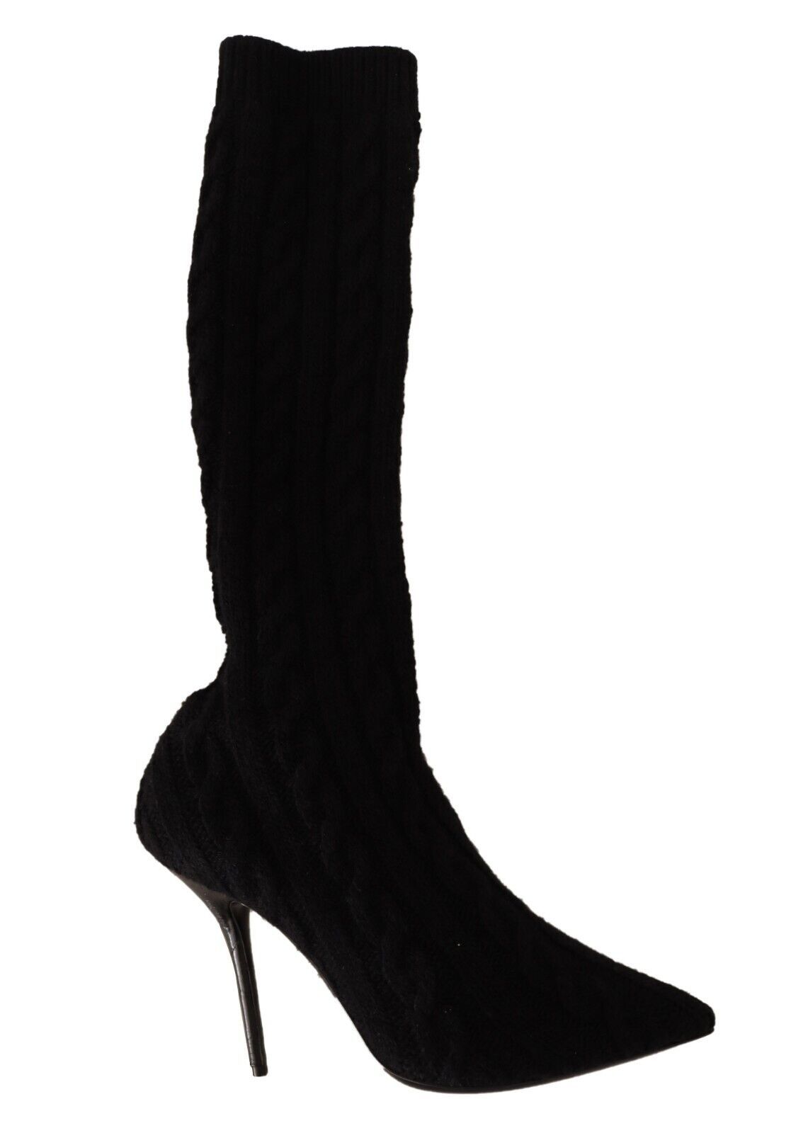 Schwarze Stretch-Socken Kniestrümpfe Schuhe