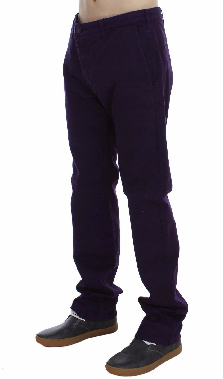 Lila Baumwolle Stretch Lila Fit Hose