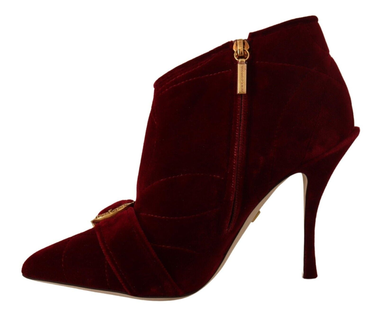Bordeaux Samt Devotion Heels Stiefel Schuhe