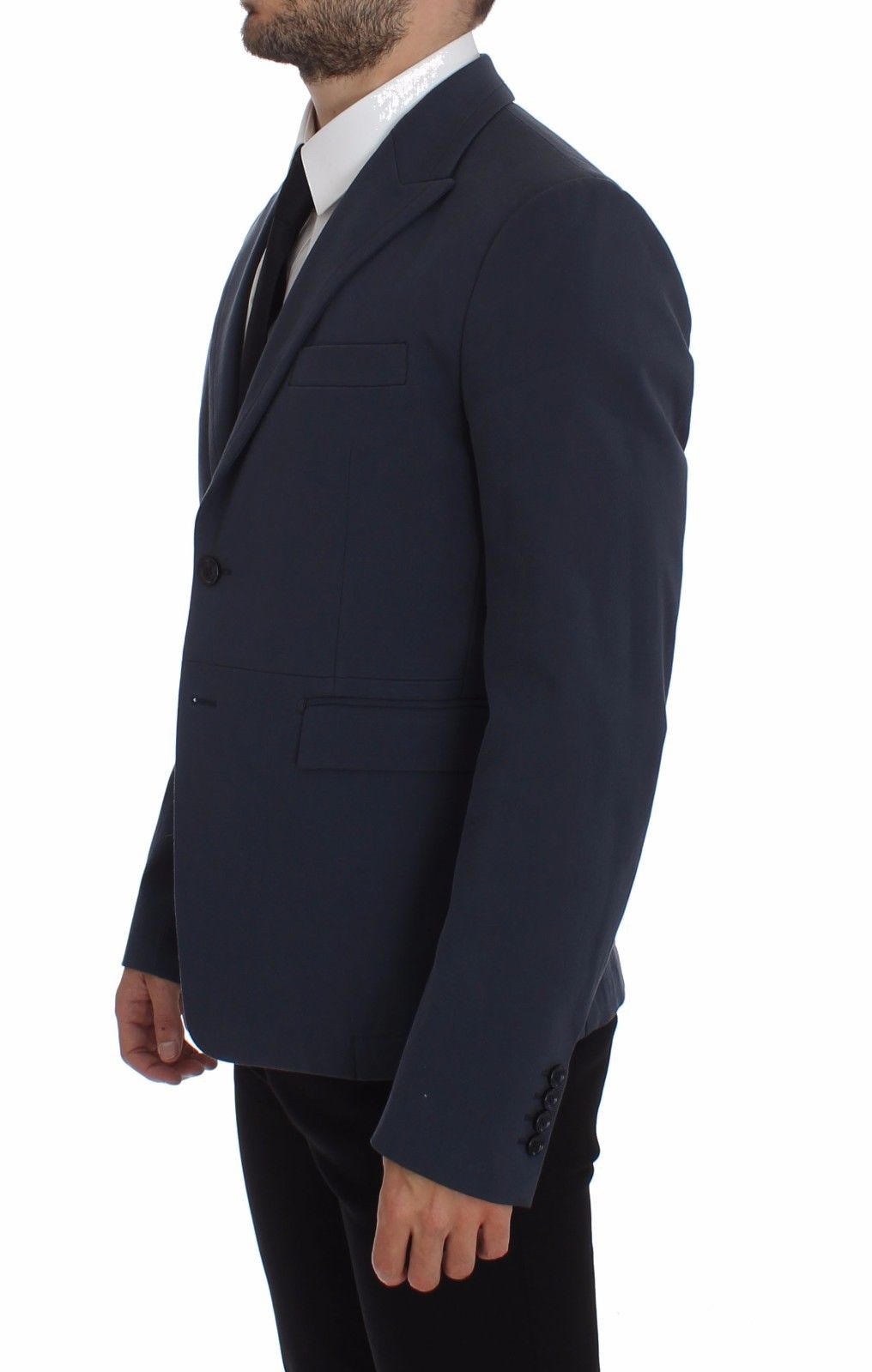 Blauer Baumwoll-Stretch-Blazer
