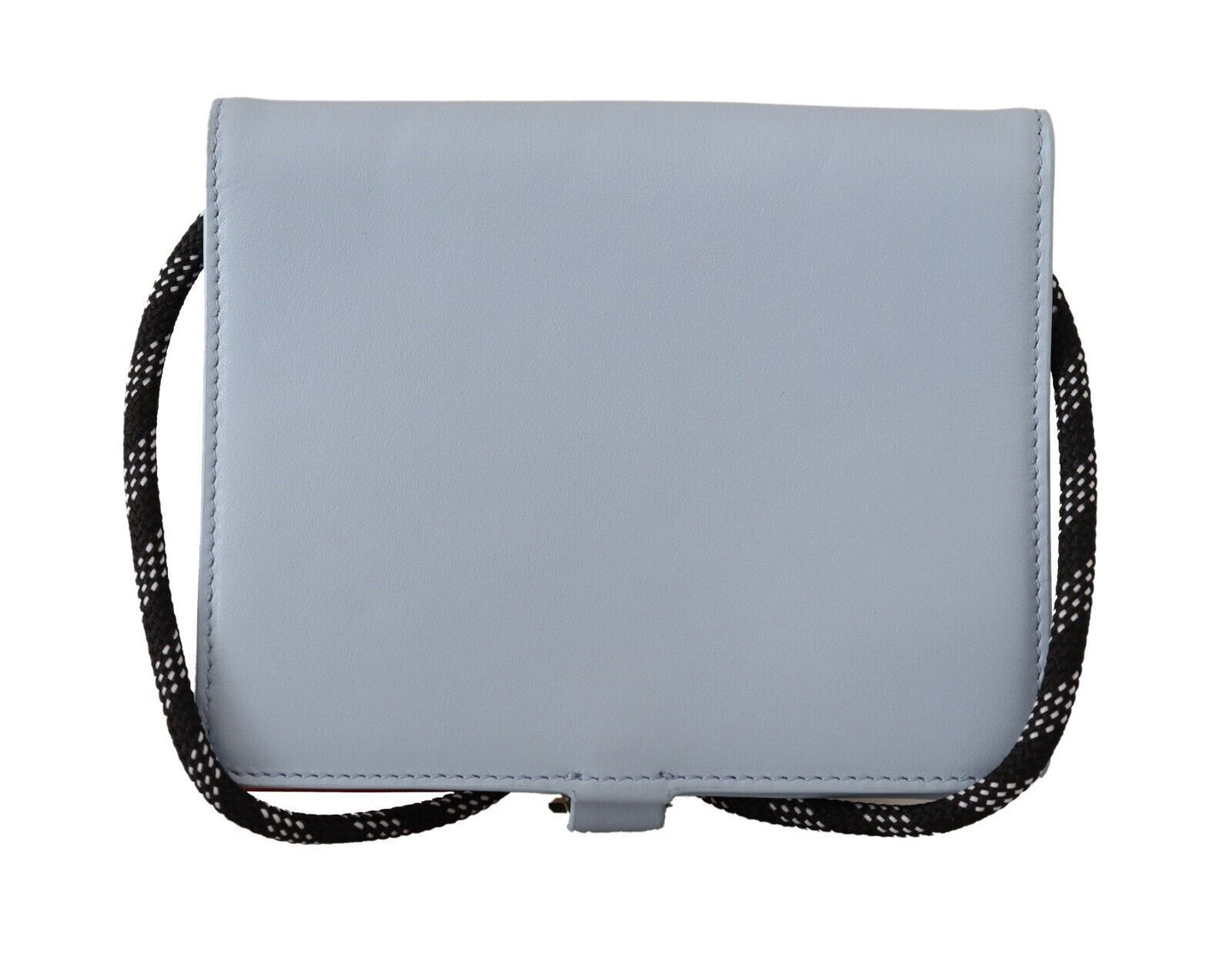 Hellblaues Leder Mini Bifold Sling Portemonnaie