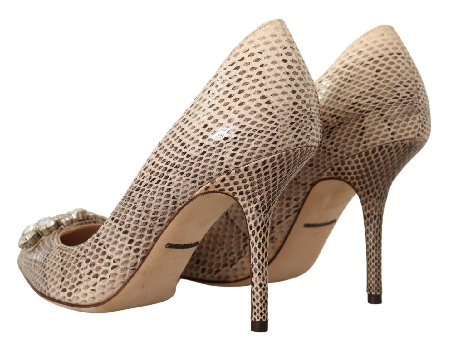 Nackt Exotisches Leder Kristall Absätze Pumps Schuhe