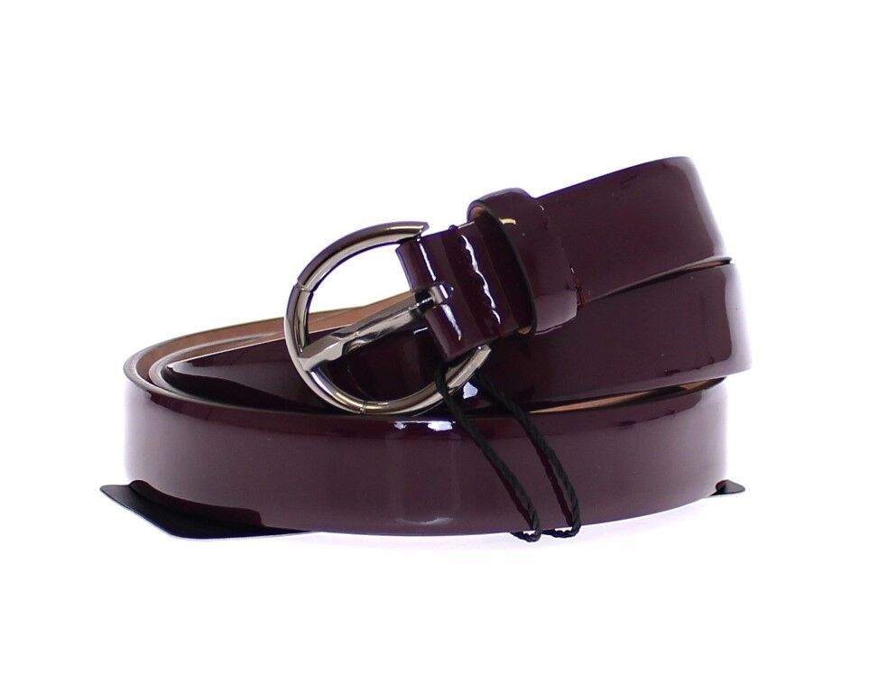 Lila Leder Logo Cintura Gürtel
