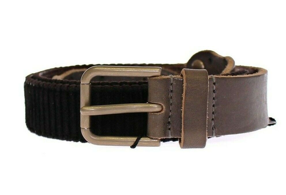 Brauner Leder Logo Cintura Gürtel