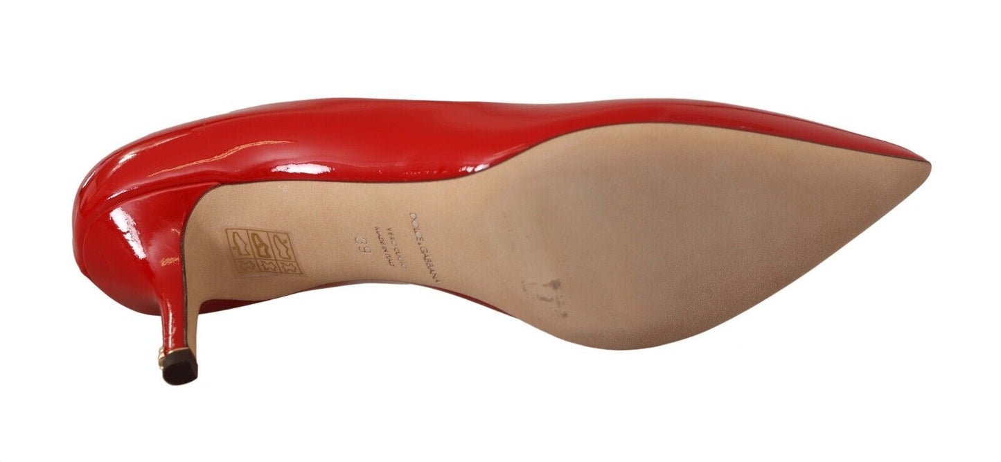Rote Kitten Heels Pumps Lackleder Schuhe