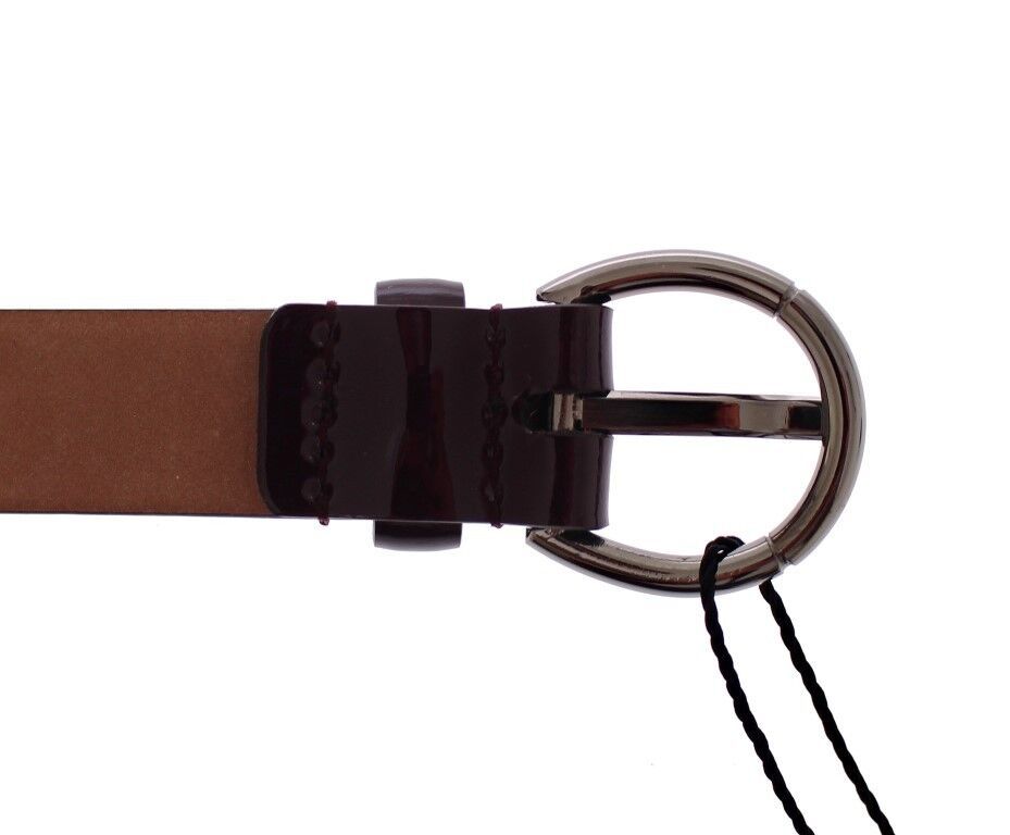 Lila Leder Logo Cintura Gürtel