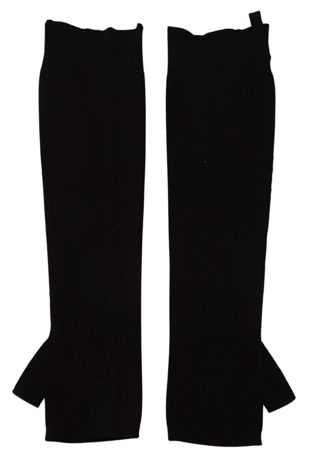 Schwarze fingerlose Wollstrickhandschuhe in Ellenbogenlänge (Kopie)