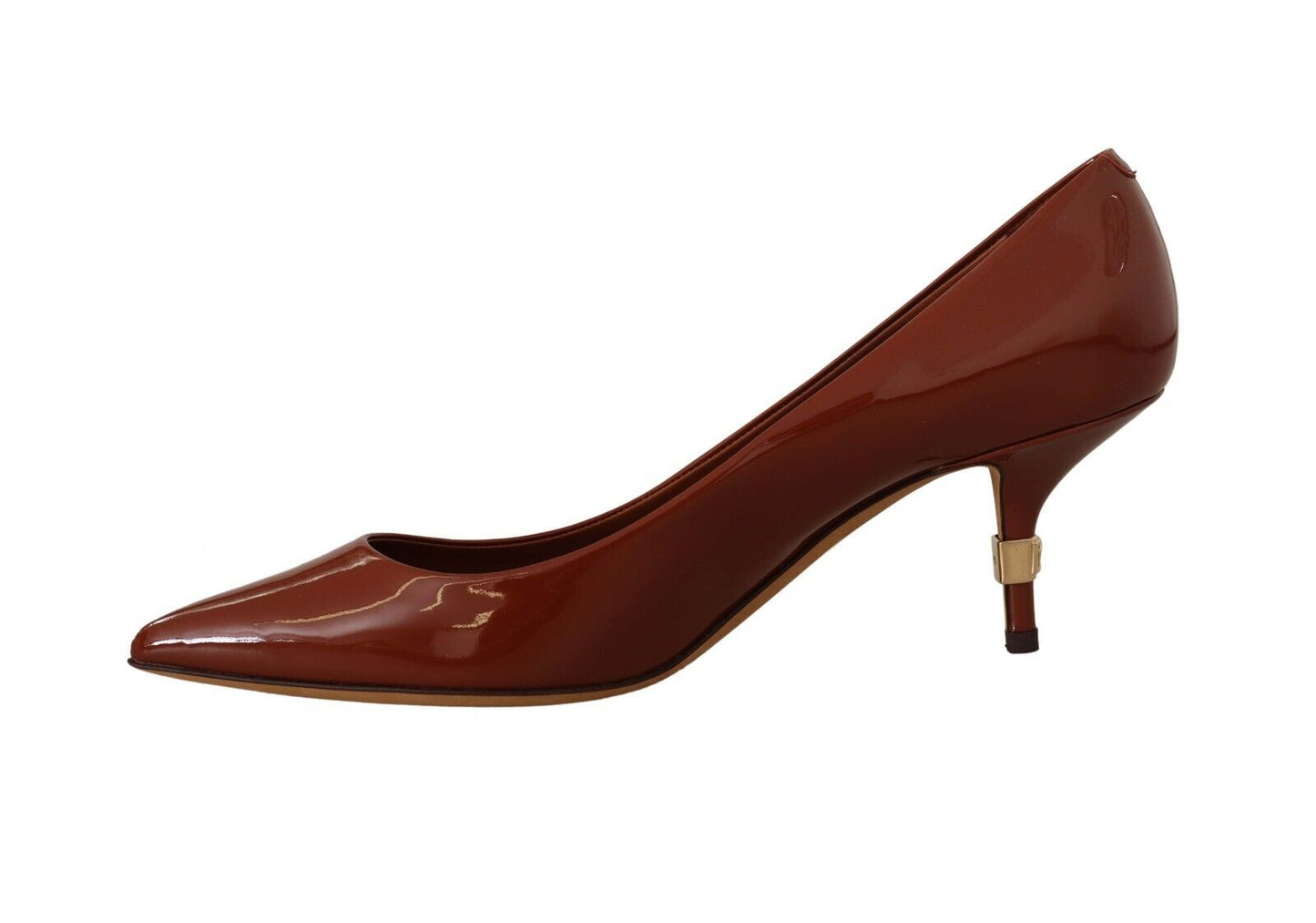 Braun Kitten Heels Pumps Lackleder Schuhe