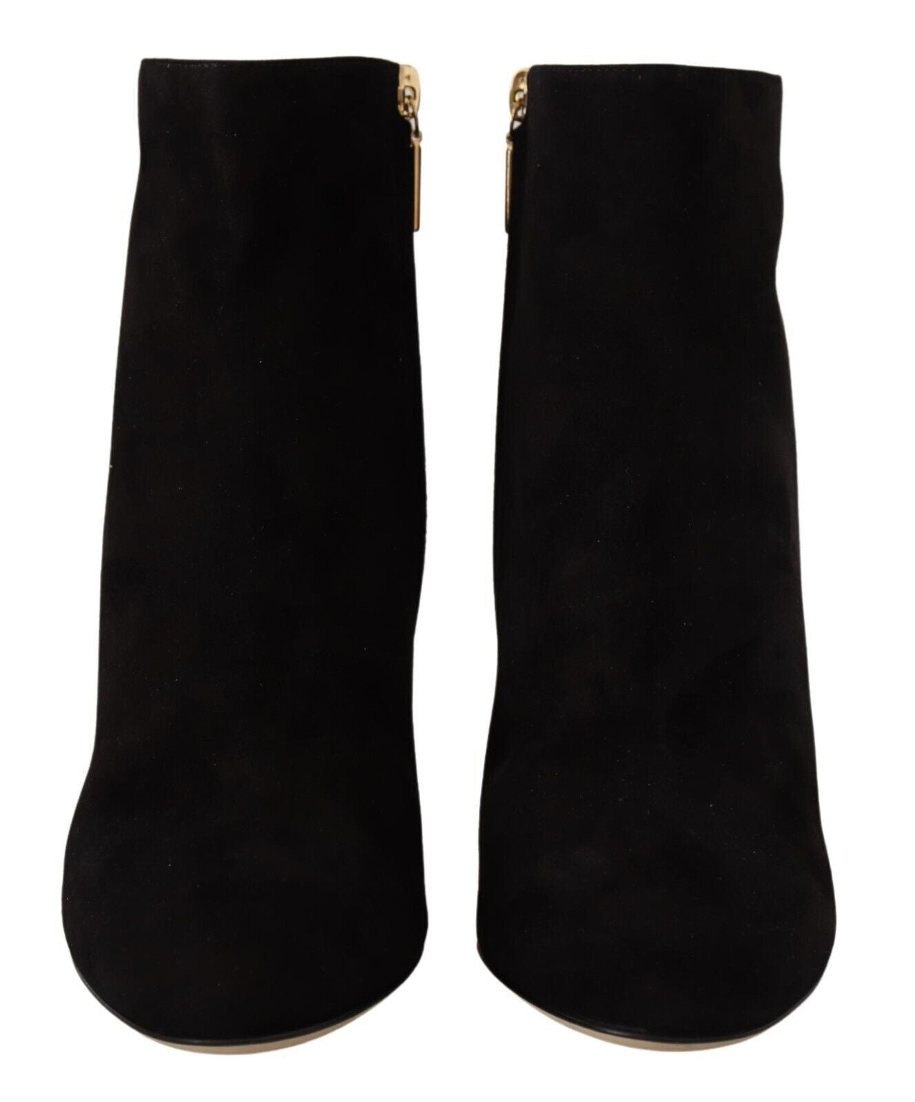 Schwarz Wildleder Leder Crystal Heels Stiefel Schuhe