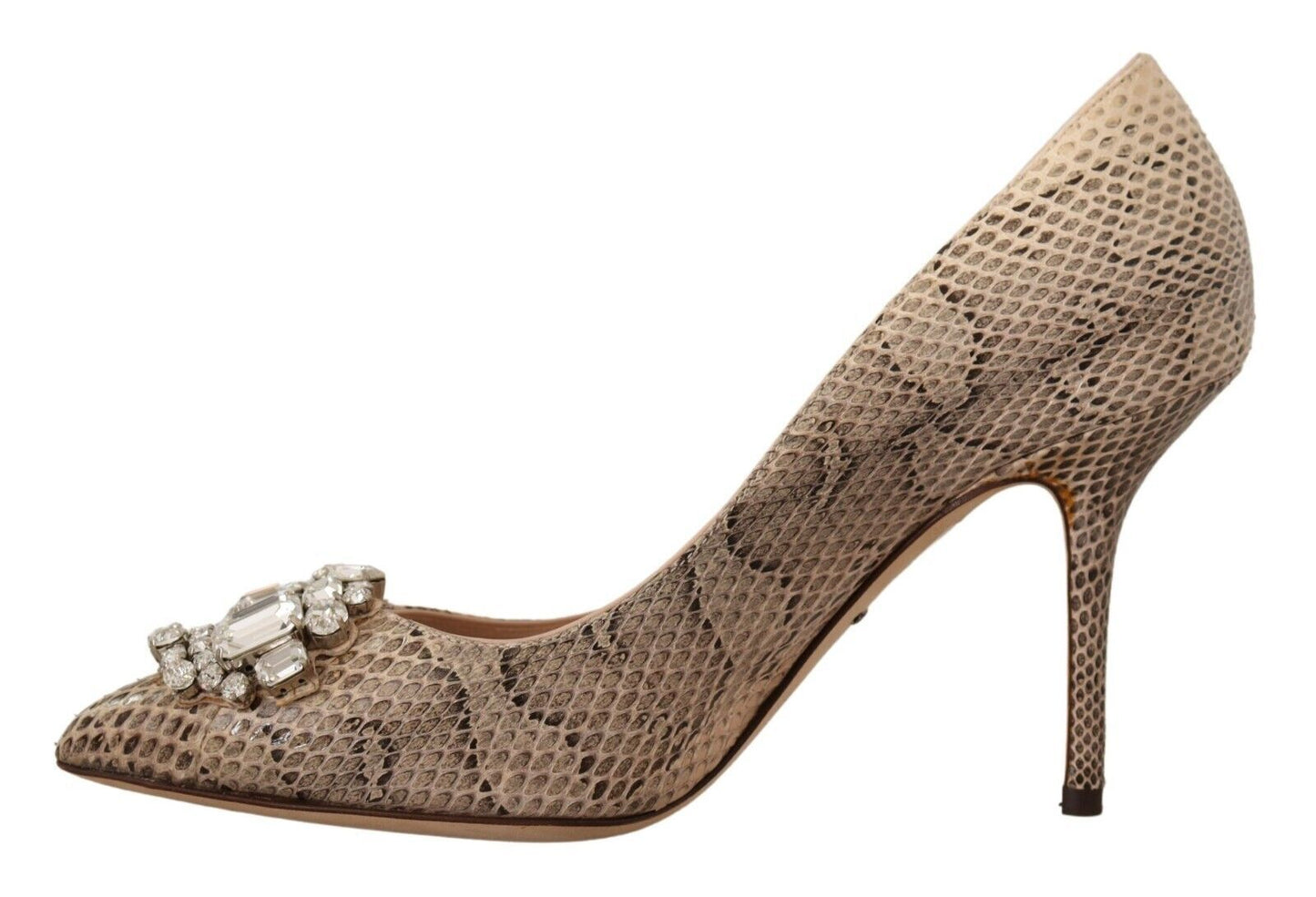 Nackt Exotisches Leder Kristall Absätze Pumps Schuhe
