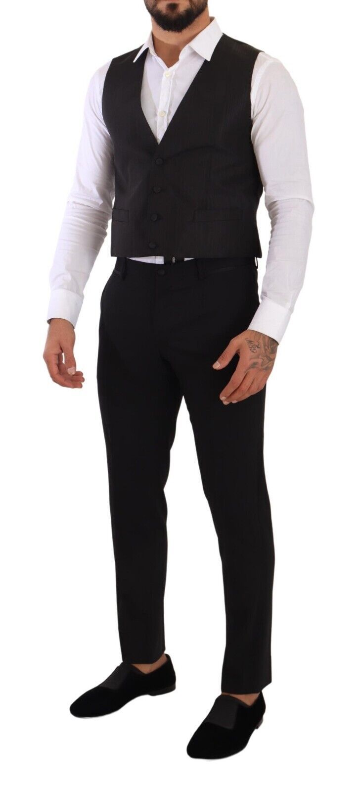 Graue Seidenweste Slim Fit Weste Formal Vest