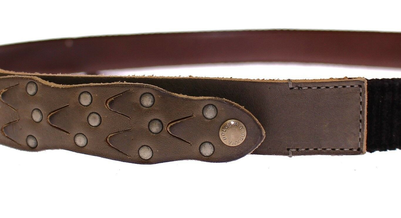 Brauner Leder Logo Cintura Gürtel