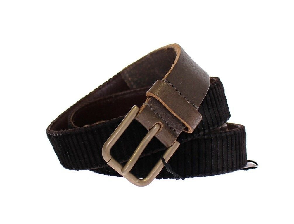 Brauner Leder Logo Cintura Gürtel
