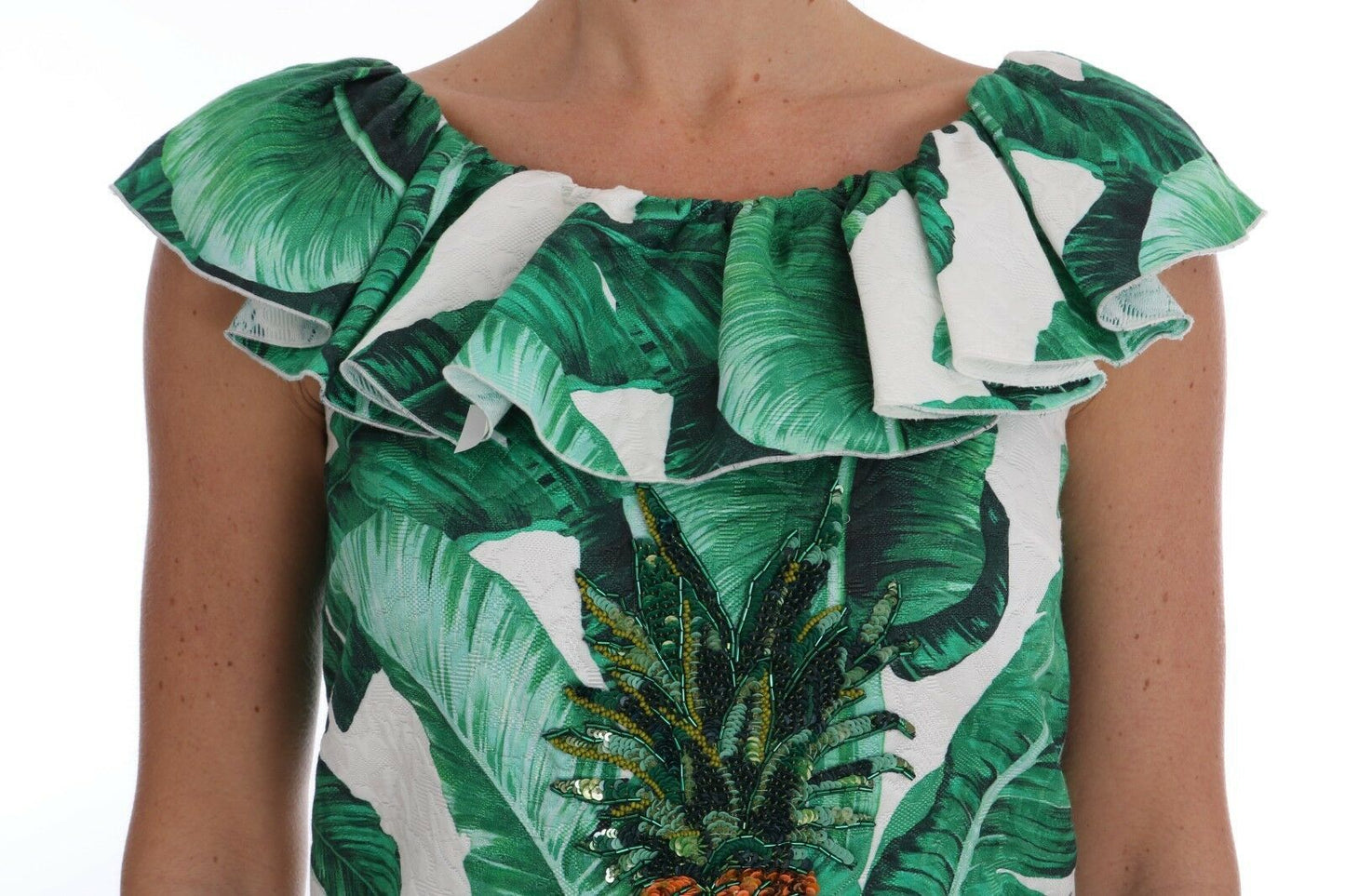 Ananas-Bananen-Pailletten-Bluse-T-Shirt