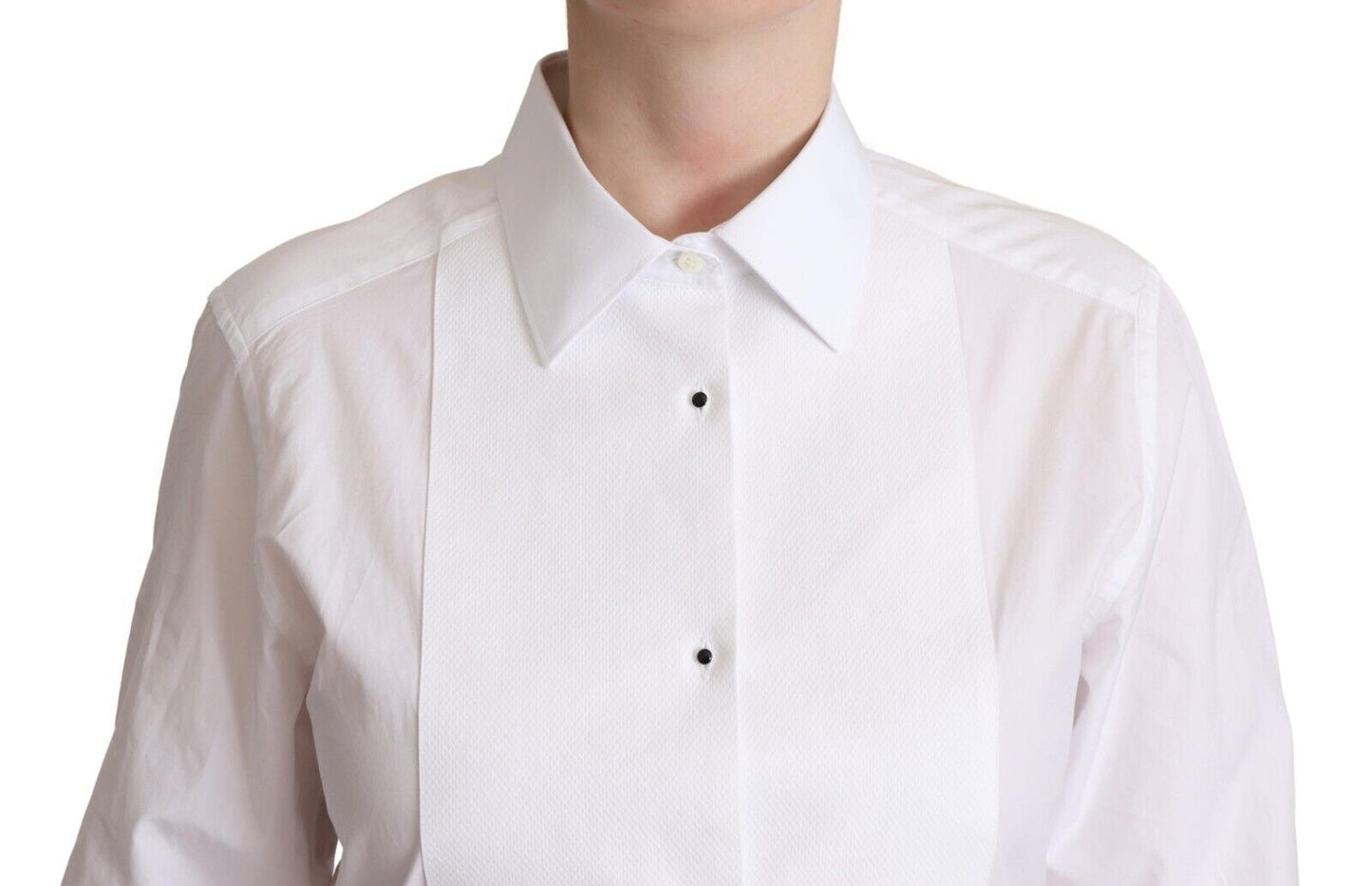 Weißes Baumwollkleid Langärmliges Hemd mit Kragen