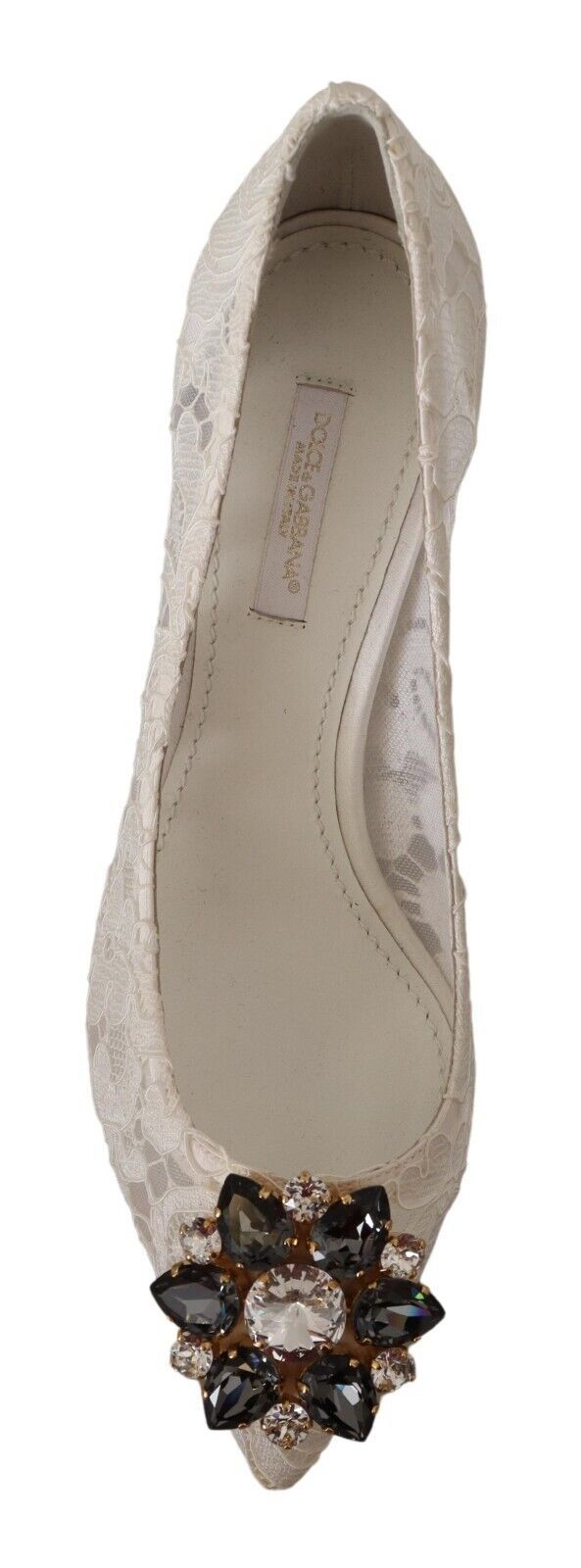 Weiß Taormina Spitze Kristall Heels Pumps Schuhe