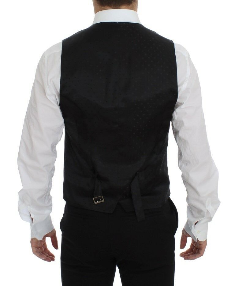 Schwarzes Woll-Logo-Kleid Gilet Vest