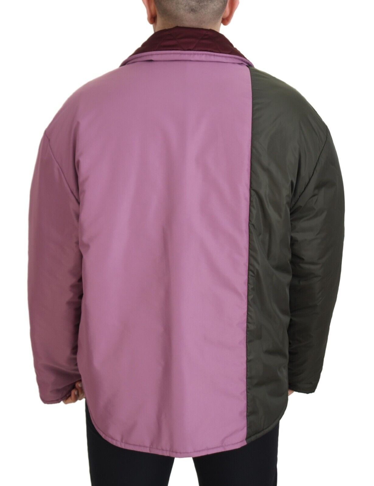 Multicolor Patchwork Steppjacke mit Kragen