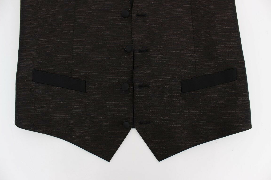 Schwarzes Woll-Logo-Kleid Gilet Vest