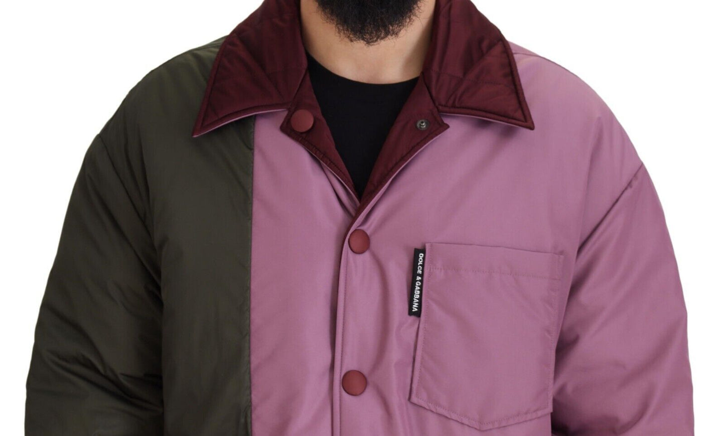 Multicolor Patchwork Steppjacke mit Kragen