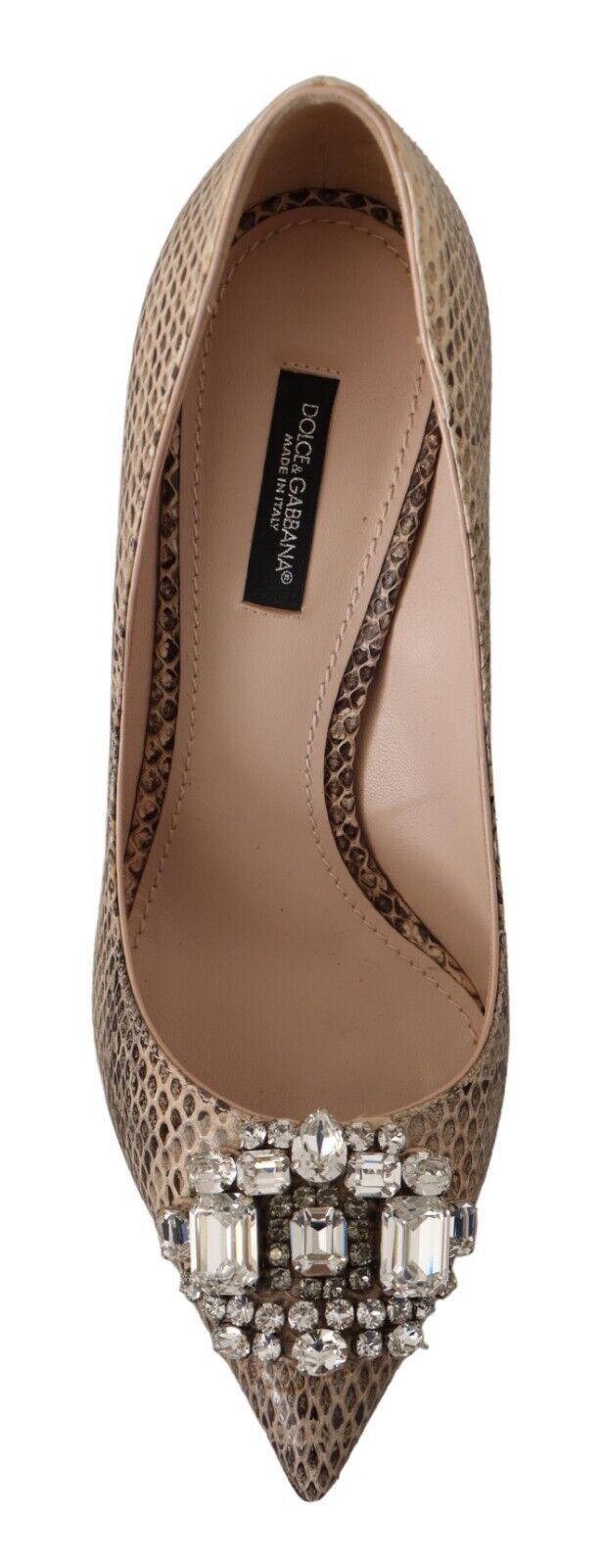 Nackt Exotisches Leder Kristall Absätze Pumps Schuhe