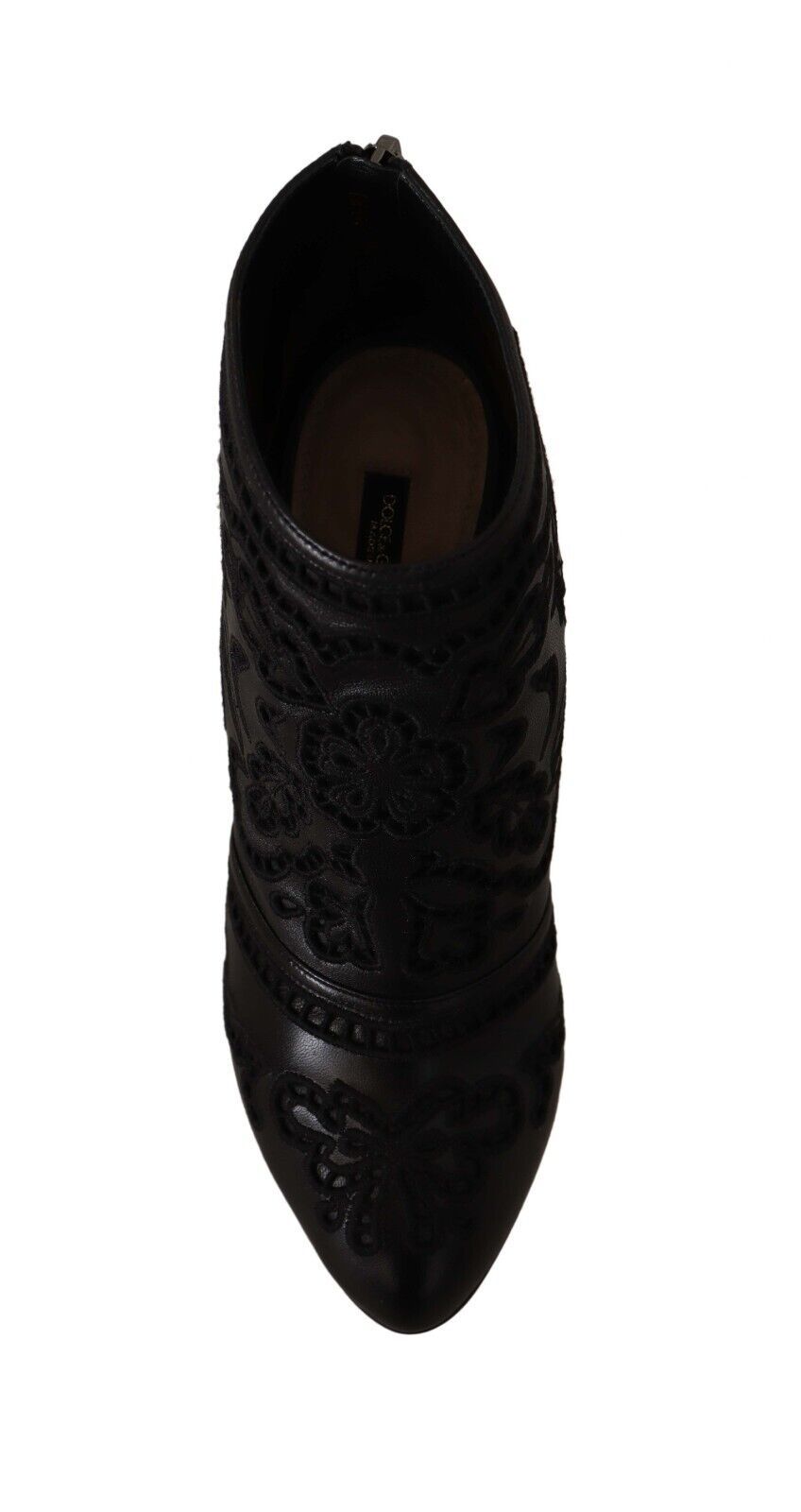 Schwarze Stiletto Spitze Leder Stiefeletten Schuhe