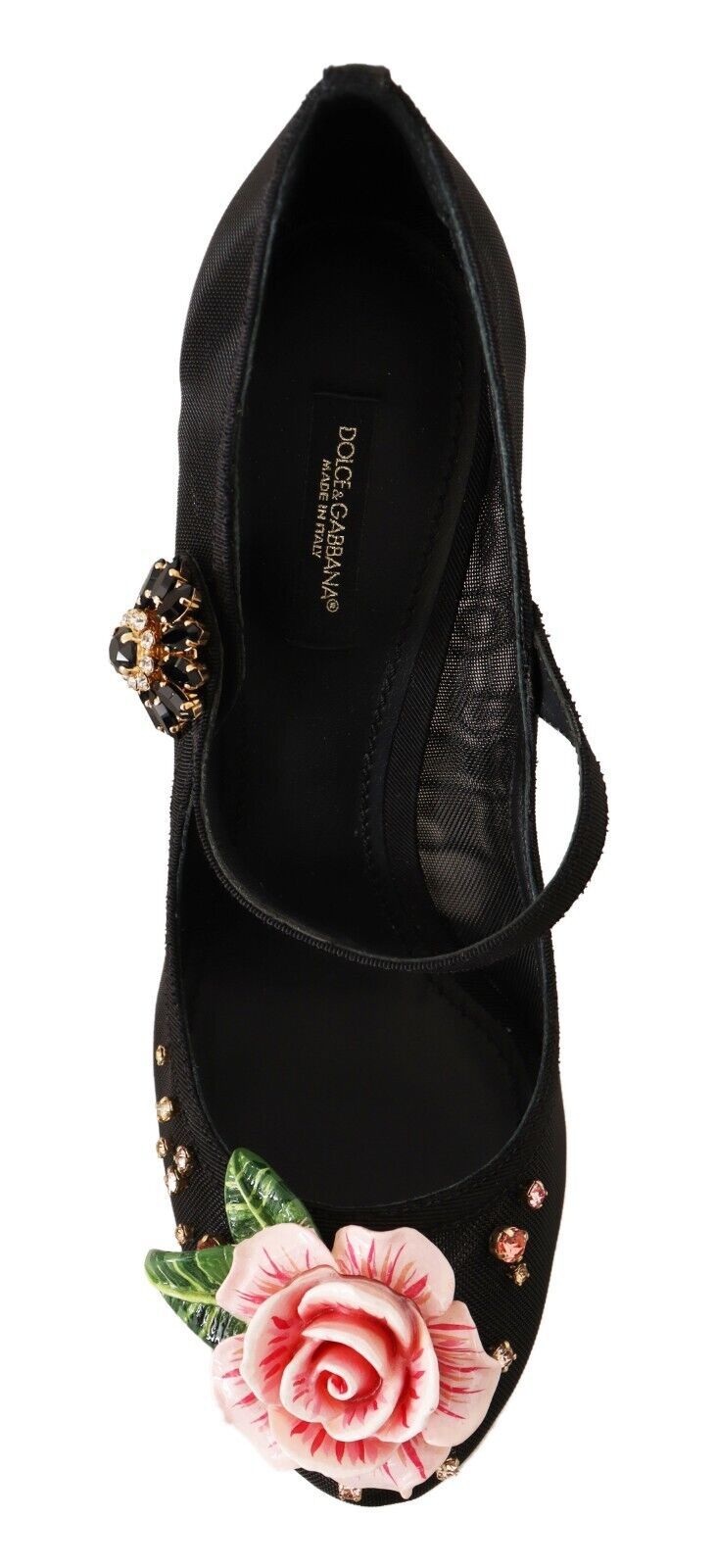 Schwarz Mesh verschönert Pumps Mary Jane Schuhe