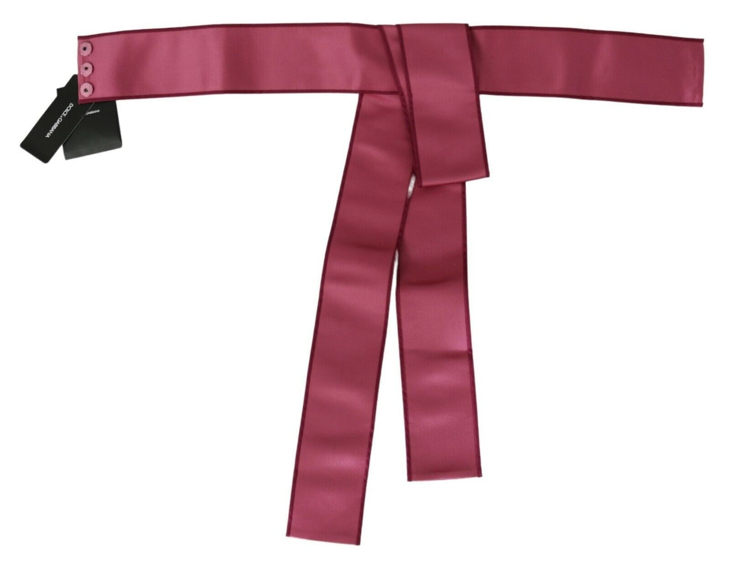 Pinker breiter Taillengürtel aus 100% Seide mit 3-Knopf-Verschluss