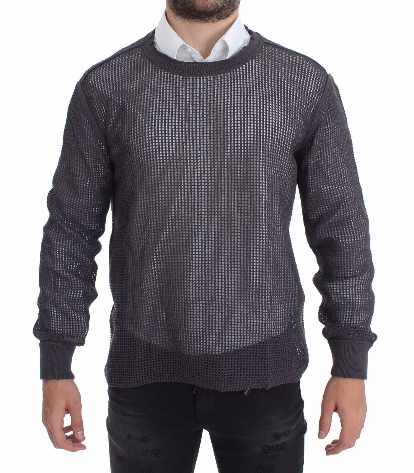 Lila Runway Netz Pullover Netzpullover