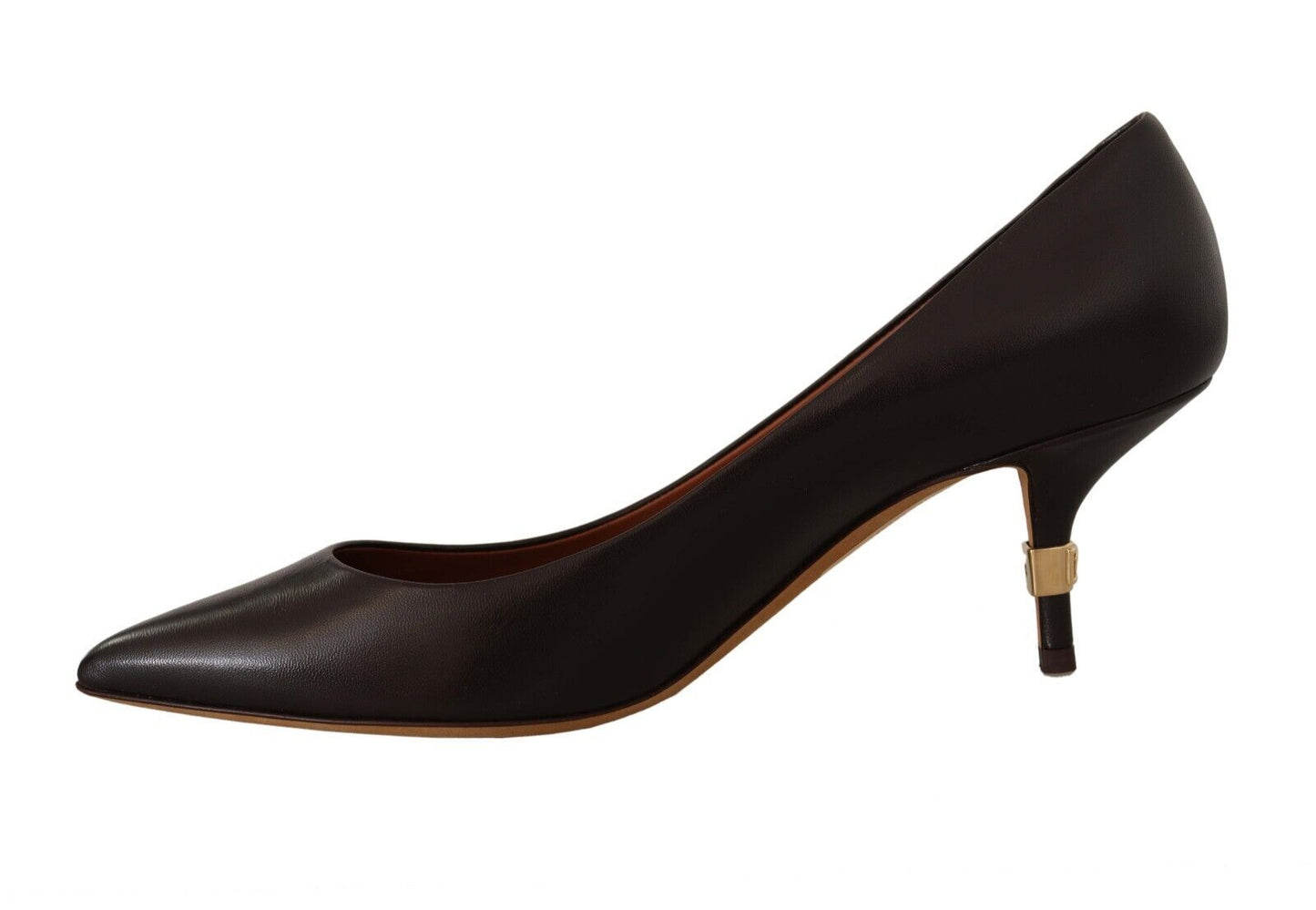 Braun Leder Kitten Mid Heels Pumps Schuhe