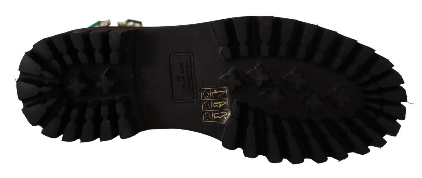 Schwarz Leder Crystal Combat Stiefel Schuhe