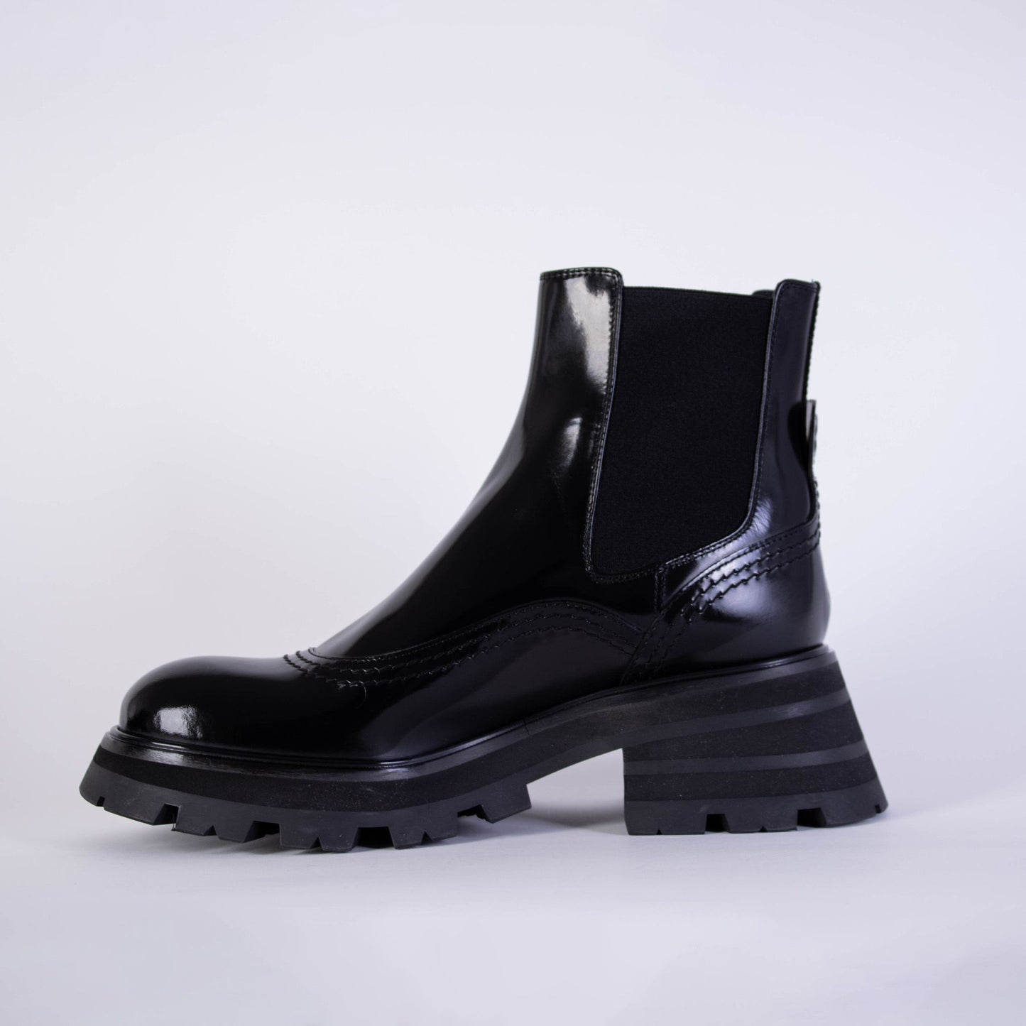 Schwarze Chelsea-Stiefel aus Leder