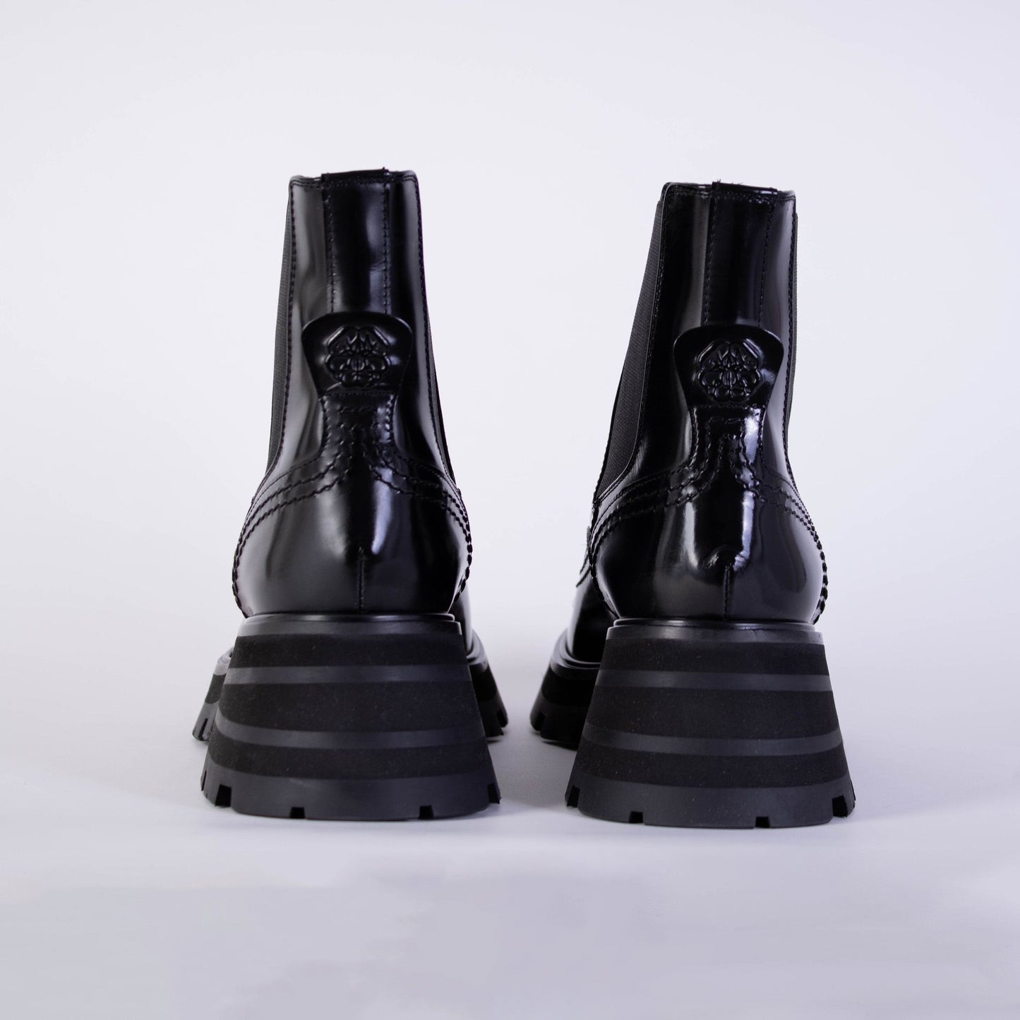 Schwarze Chelsea-Stiefel aus Leder