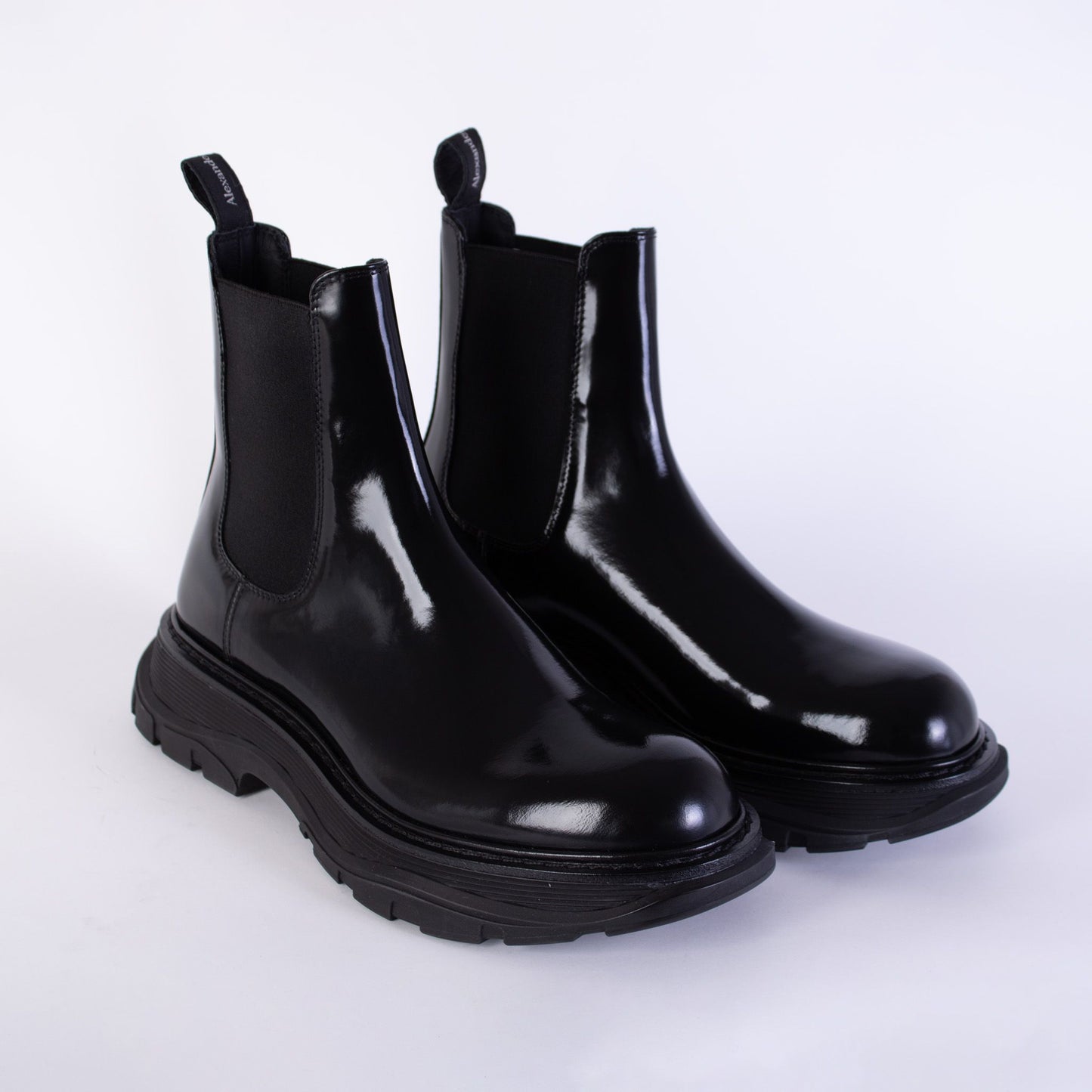 Schwarze Chelsea-Stiefel aus Leder