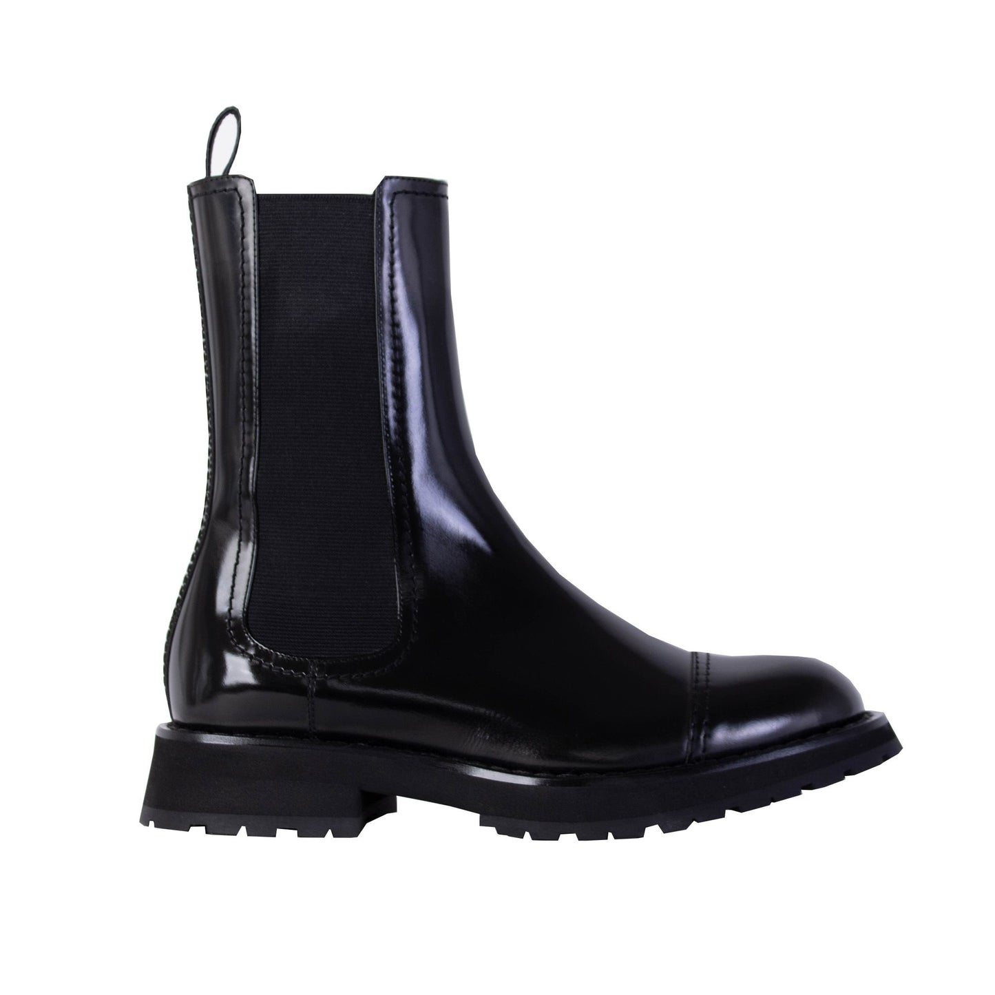 Schwarze Lederstiefeletten