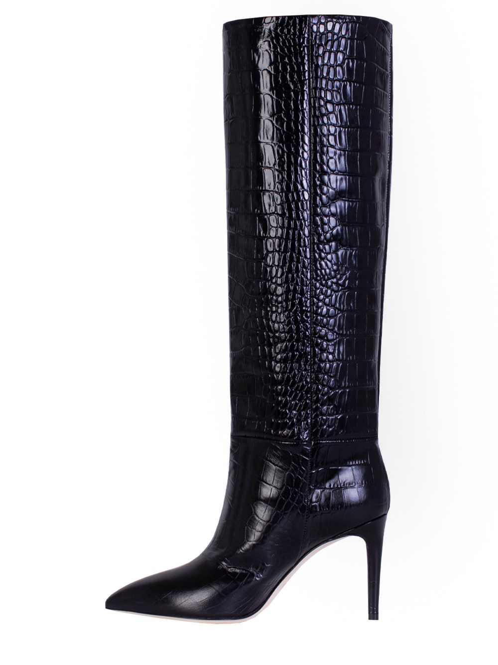 Stiletto-Stiefel mit Krokolederdruck 85