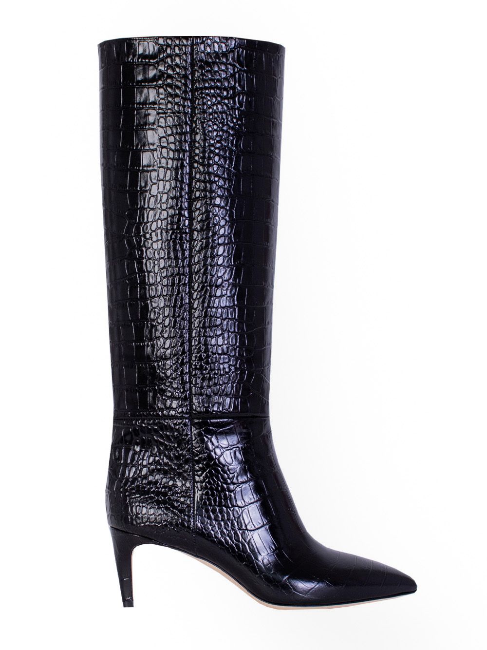 Stiletto-Stiefel mit Krokolederdruck 60